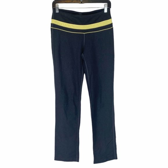 5/$25 Tuff Athletics Charcoal/Pale Yellow Straight Leg Yoga Pant Size S - Picture 1 of 7